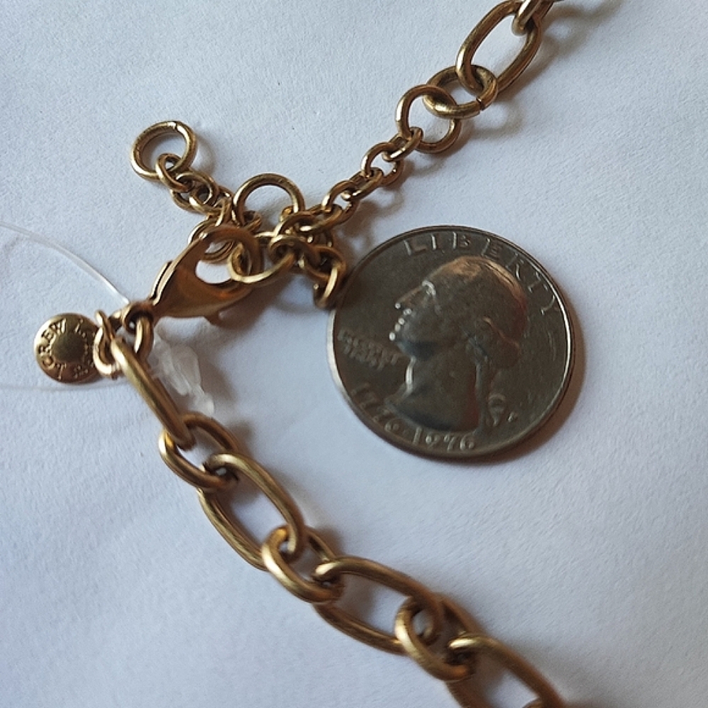 J. Crew Rhinestone Opaque Gems Exquisite Pastel Navy Formal Necklace Gold Tone - Picture 12 of 13